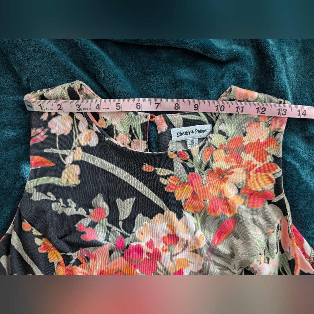 Shelby & Palmer Women's Size 12 Black/Multi Floral Maxi Dress - Picture 5 of 12